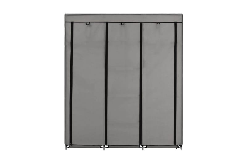 Garderobe med skap og stenger grå 150x45x175 cm stoff - Oppbevaring - Klesoppbevaring - Garderober & garderobesystem