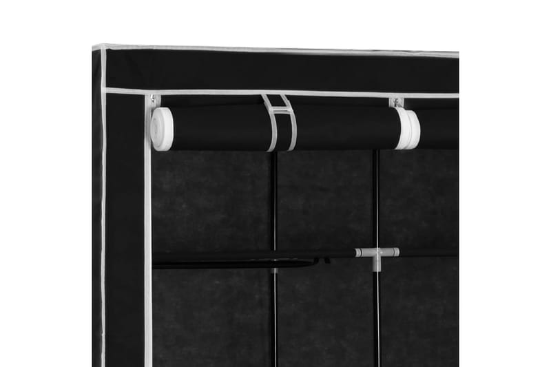 Garderobe med skap og stenger svart 150x45x175 cm stoff - Oppbevaring - Klesoppbevaring - Garderober & garderobesystem