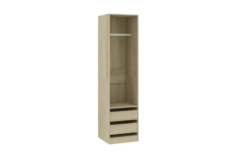 Garderobe med skuffer sonoma eik 50x50x200 cm sponplate - Brun - Oppbevaring - Klesoppbevaring - Garderober & garderobesystem