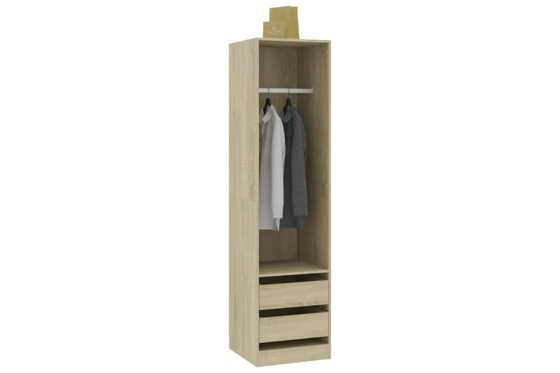 Garderobe med skuffer sonoma eik 50x50x200 cm sponplate - Brun - Oppbevaring - Klesoppbevaring - Garderober & garderobesystem