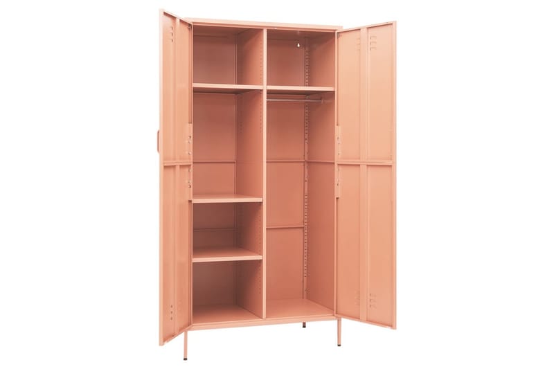 Garderobe rosa 90x50x180 cm stål - Rosa - Oppbevaring - Klesoppbevaring - Garderober & garderobesystem