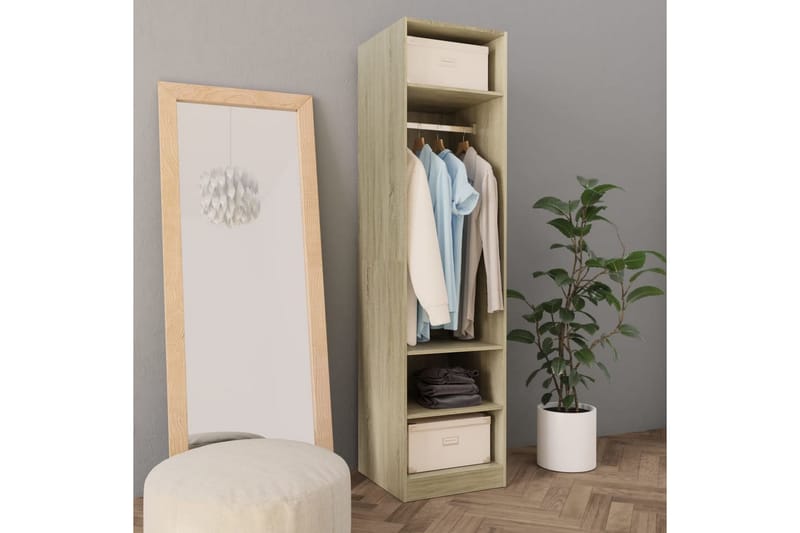 Garderobe sonoma eik 50x50x200 cm sponplate - Brun - Oppbevaring - Klesoppbevaring - Garderober & garderobesystem