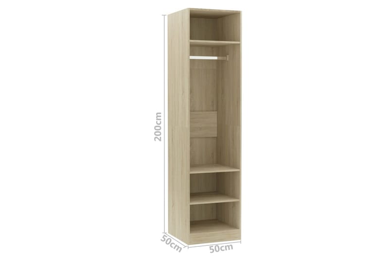 Garderobe sonoma eik 50x50x200 cm sponplate - Brun - Oppbevaring - Klesoppbevaring - Garderober & garderobesystem