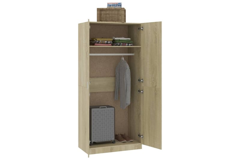 Garderobe sonoma eik 90x52x200 cm sponplate - Oppbevaring - Klesoppbevaring - Garderober & garderobesystem