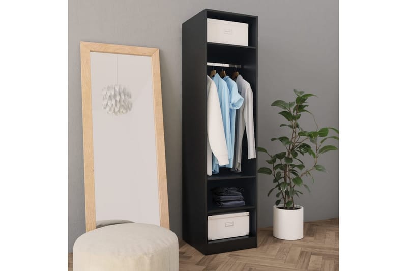 Garderobe svart 50x50x200 cm sponplate - Svart - Oppbevaring - Klesoppbevaring - Garderober & garderobesystem