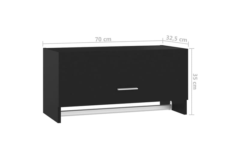 Garderobe svart 70x32,5x35 cm sponplate - Svart - Oppbevaring - Klesoppbevaring - Garderober & garderobesystem