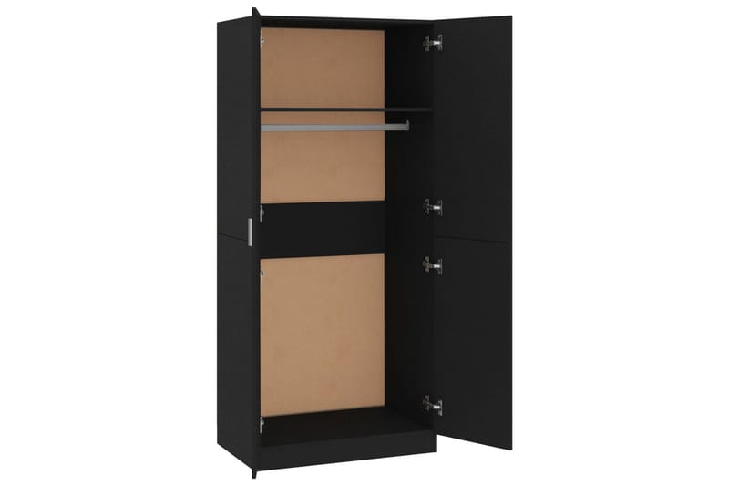 Garderobe svart 80x52x180 cm sponplate - Oppbevaring - Klesoppbevaring - Garderober & garderobesystem