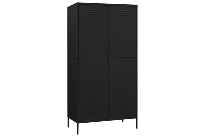 Garderobe svart 90x50x180 cm stål - Svart - Oppbevaring - Klesoppbevaring - Garderober & garderobesystem