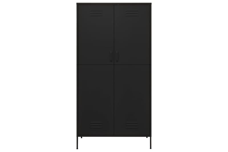 Garderobe svart 90x50x180 cm stål - Svart - Oppbevaring - Klesoppbevaring - Garderober & garderobesystem