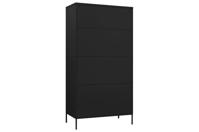 Garderobe svart 90x50x180 cm stål - Svart - Oppbevaring - Klesoppbevaring - Garderober & garderobesystem