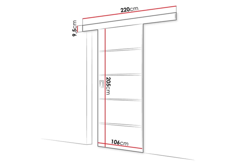 Santina Skyvedør 204 cm - Oppbevaring - Klesoppbevaring - Garderober & garderobesystem - Garderobedør - Skyvedør garderobe