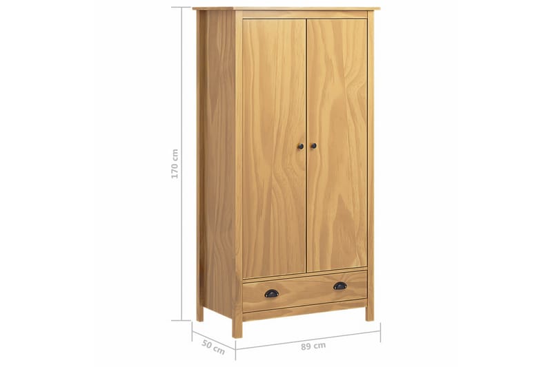 Garderobeskap 2 dører Hill Range 89x50x170 cm heltre furu - Oppbevaring - Klesoppbevaring - Garderober & garderobesystem