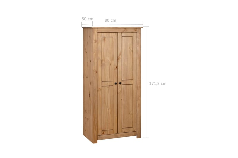 Garderobeskap 80x50x171,5 cm furu Panama Range - Brun - Oppbevaring - Klesoppbevaring - Garderober & garderobesystem