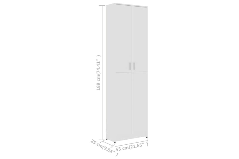 Garderobeskap hvit 55x25x189 cm sponplate - Oppbevaring - Klesoppbevaring - Garderober & garderobesystem