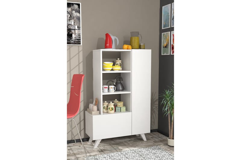 Agostina Garderobeskap 80x121 cm Hvit - Hanah Home - Oppbevaring - Klesoppbevaring - Garderober & garderobesystem - Garderobeskap & klesskap