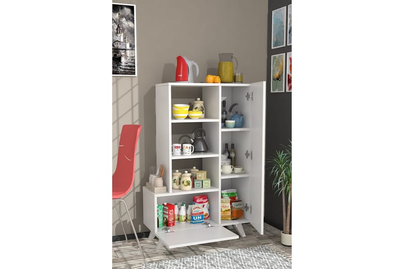 Agostina Garderobeskap 80x121 cm Hvit - Hanah Home - Oppbevaring - Klesoppbevaring - Garderober & garderobesystem - Garderobeskap & klesskap