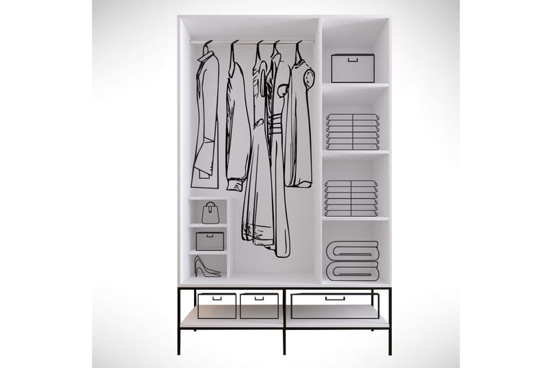 Elesham Garderobe 50x126 - Hvit - Oppbevaring - Klesoppbevaring - Garderober & garderobesystem - Garderobeskap & klesskap