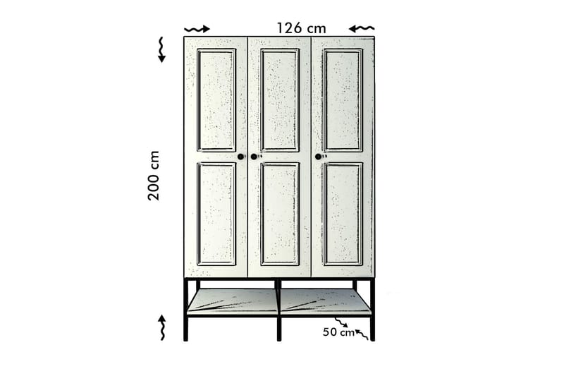 Elesham Garderobe 50x126 - Hvit - Oppbevaring - Klesoppbevaring - Garderober & garderobesystem - Garderobeskap & klesskap