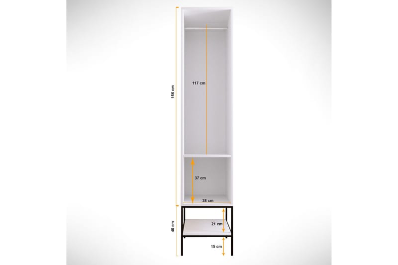 Elesham Garderobe 50x42 - Hvit - Oppbevaring - Klesoppbevaring - Garderober & garderobesystem - Garderobeskap & klesskap