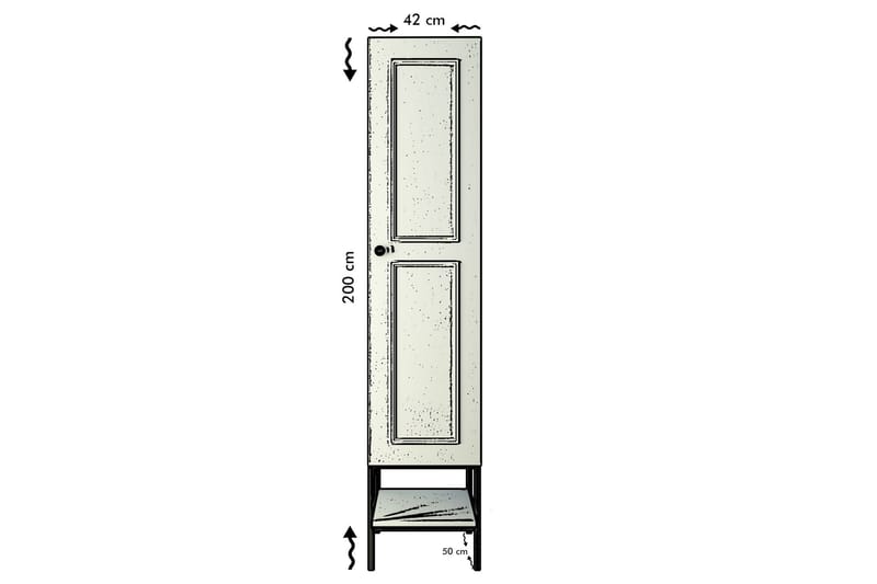 Elesham Garderobe 50x42 - Hvit - Oppbevaring - Klesoppbevaring - Garderober & garderobesystem - Garderobeskap & klesskap