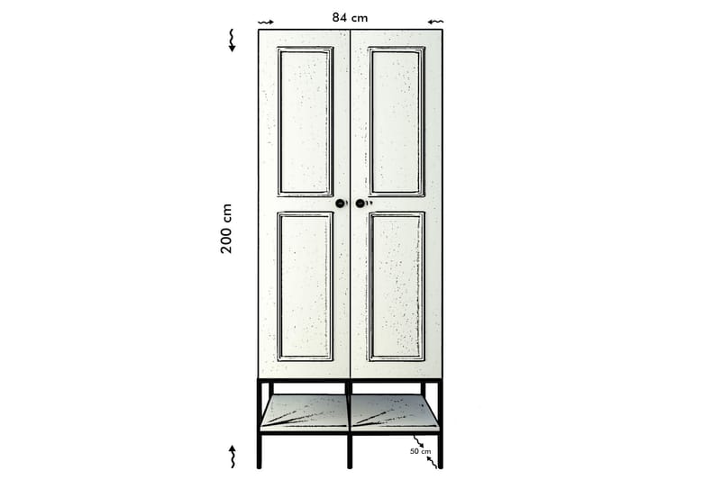 Elesham garderobeskap 50x84 - Oppbevaring - Klesoppbevaring - Garderober & garderobesystem - Garderobeskap & klesskap