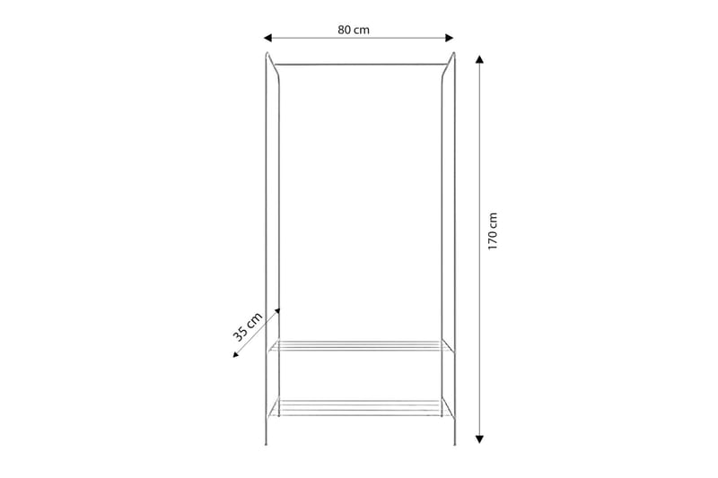 Frankenthal Garderobe 80 cm - Gull - Oppbevaring - Klesoppbevaring - Garderober & garderobesystem - Garderobeskap & klesskap