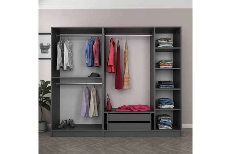 Fruitland Garderobe 225 cm - Antrasitt - Garderobeskap & klesskap