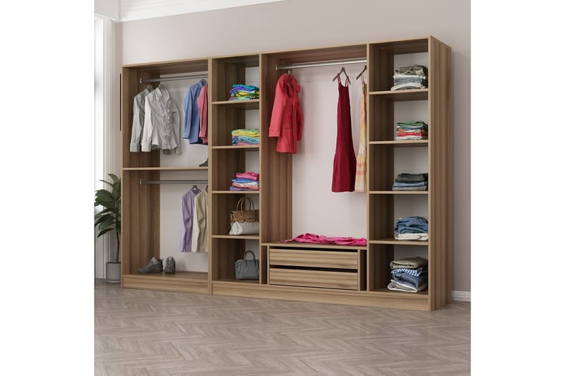 Fruitland Garderobe 270 cm - Brun - Oppbevaring - Klesoppbevaring - Garderober & garderobesystem - Garderobeskap & klesskap