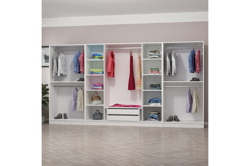 Fruitland Garderobe 360 cm - Hvit - Oppbevaring - Klesoppbevaring - Garderober & garderobesystem - Garderobeskap & klesskap