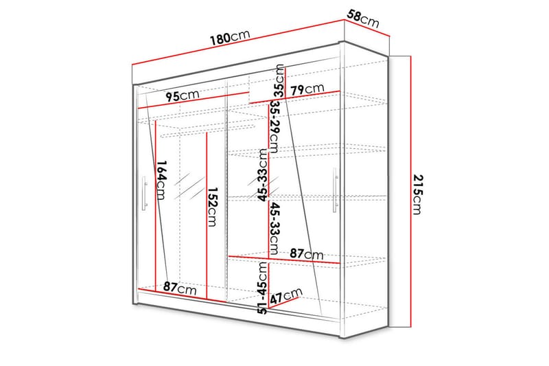 Garderobe Prag LED-belysning - Svart - Oppbevaring - Klesoppbevaring - Garderober & garderobesystem - Garderobeskap & klesskap