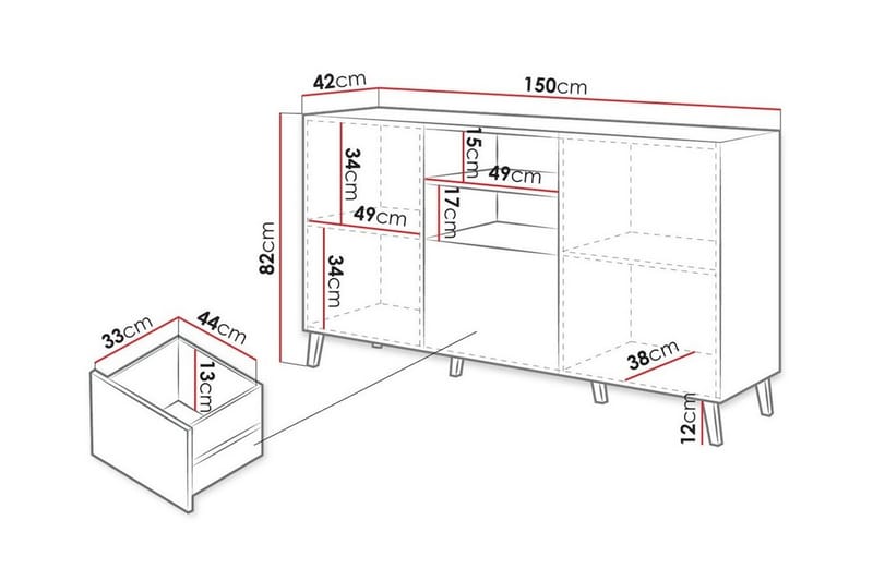 Juniskär Kommode 150 cm - Grafitt - Oppbevaring - Klesoppbevaring - Garderober & garderobesystem - Garderobeskap & klesskap