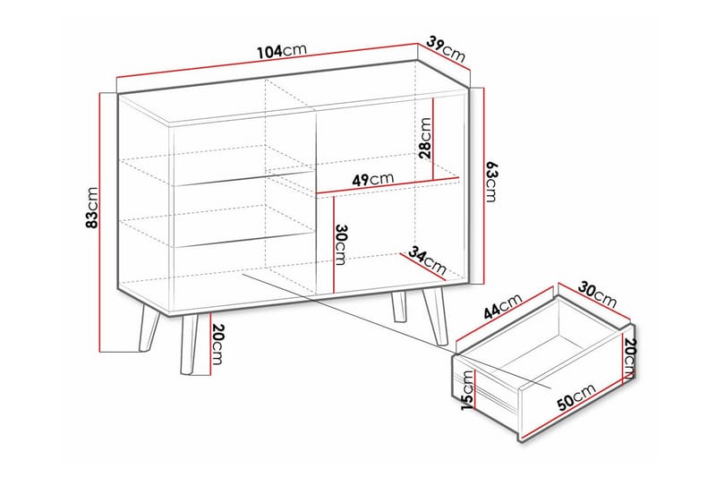 Klinkerville Kommode 104 cm - Svart - Oppbevaring - Klesoppbevaring - Garderober & garderobesystem - Garderobeskap & klesskap