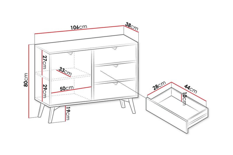 Klinkerville Kommode 106 cm - Beige - Oppbevaring - Klesoppbevaring - Garderober & garderobesystem - Garderobeskap & klesskap