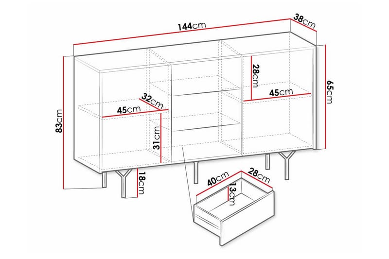 Klinkerville Kommode 144 cm - Grafitt - Oppbevaring - Klesoppbevaring - Garderober & garderobesystem - Garderobeskap & klesskap