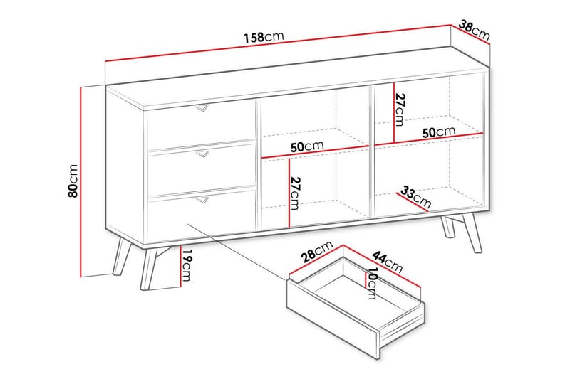 Klinkerville Kommode 158 cm - Beige - Oppbevaring - Klesoppbevaring - Garderober & garderobesystem - Garderobeskap & klesskap