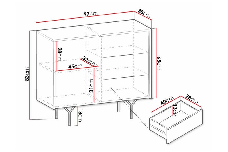 Klinkerville Kommode 97 cm - Grafitt - Oppbevaring - Klesoppbevaring - Garderober & garderobesystem - Garderobeskap & klesskap