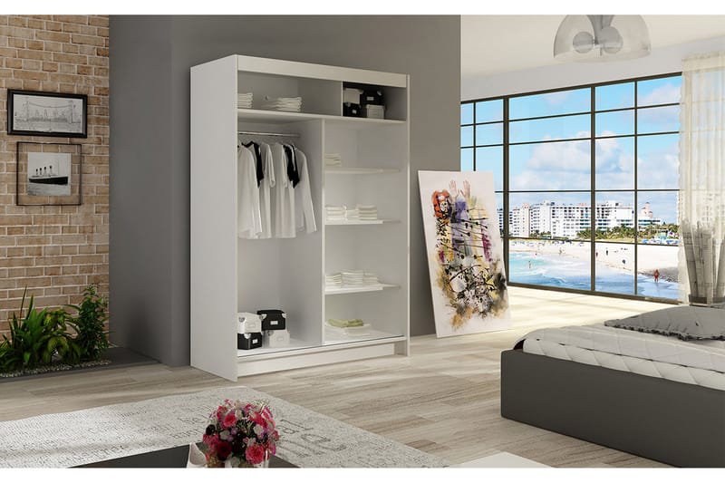 Miami Garderobe 120x58x200 cm - Oppbevaring - Klesoppbevaring - Garderober & garderobesystem - Garderobeskap & klesskap