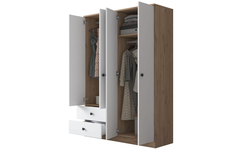 Rinorea Garderobe 120x170 cm - Brun - Oppbevaring - Klesoppbevaring - Garderober & garderobesystem - Garderobeskap & klesskap