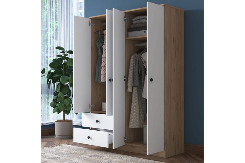 Rinorea Garderobe 120x170 cm - Brun - Oppbevaring - Klesoppbevaring - Garderober & garderobesystem - Garderobeskap & klesskap