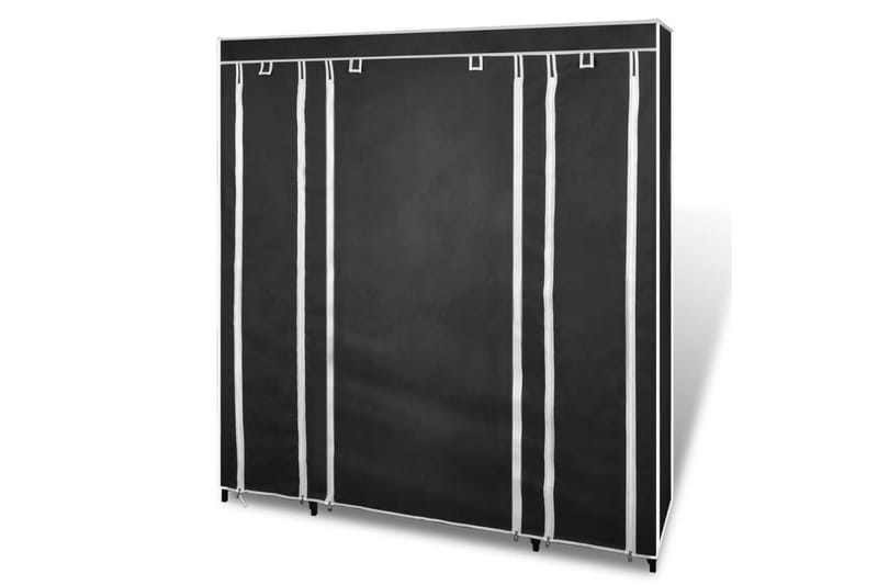 Garderobeskap m. hyller & stenger 45x150x176cm svart stoff - Oppbevaring - Klesoppbevaring - Garderober & garderobesystem