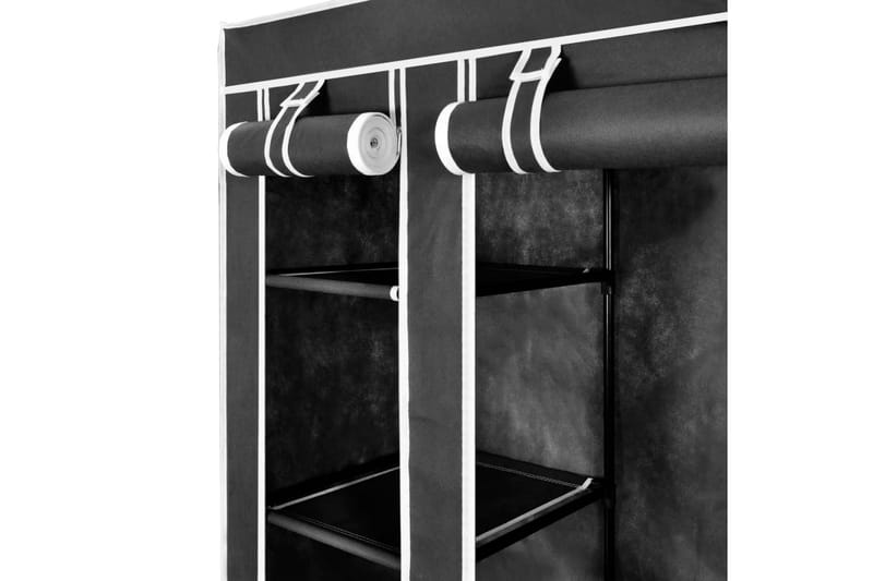 Garderobeskap m. hyller & stenger 45x150x176cm svart stoff - Oppbevaring - Klesoppbevaring - Garderober & garderobesystem