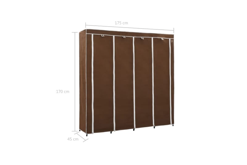 Garderobeskap med 4 rom brun 175x45x170 cm - Oppbevaring - Klesoppbevaring - Garderober & garderobesystem