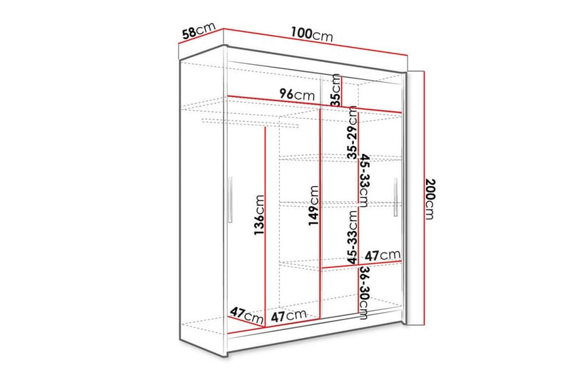 Glenmore Garderobe - Hvid - Oppbevaring - Klesoppbevaring - Garderober & garderobesystem