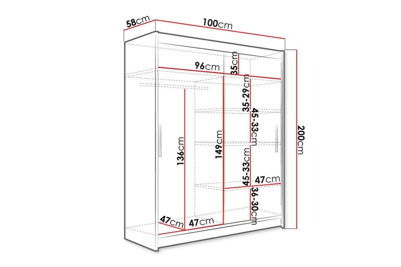 Glenmore Garderobe - Hvid - Oppbevaring - Klesoppbevaring - Garderober & garderobesystem