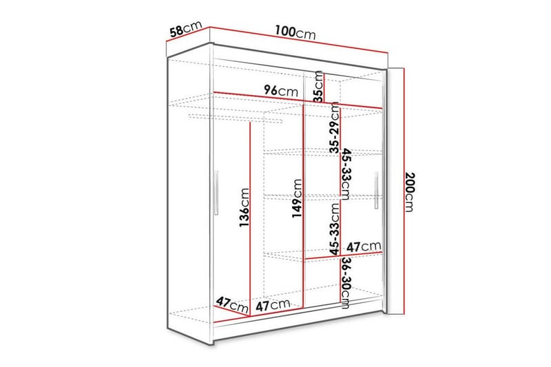 Glenmore Garderobe - Hvid - Oppbevaring - Klesoppbevaring - Garderober & garderobesystem