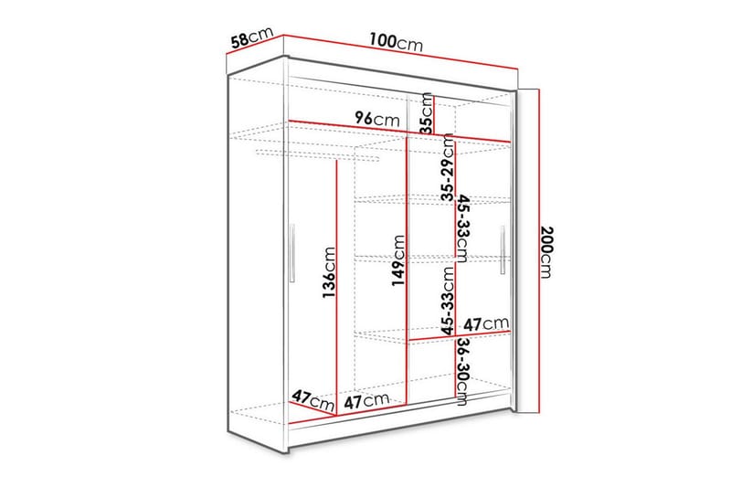 Glenmore Garderobe - Hvid - Oppbevaring - Klesoppbevaring - Garderober & garderobesystem