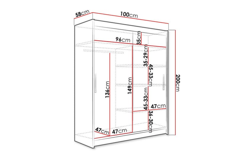 Glenmore Garderobe - Hvid - Oppbevaring - Klesoppbevaring - Garderober & garderobesystem