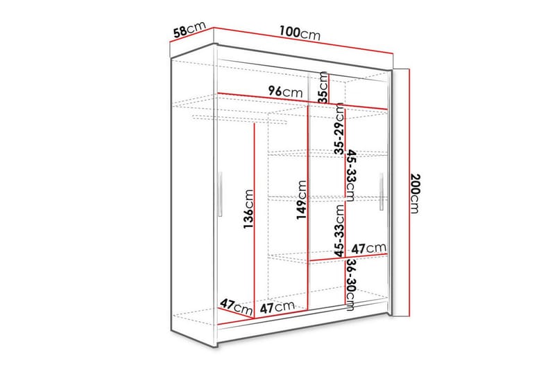 Glenmore Garderobe - Svart - Oppbevaring - Klesoppbevaring - Garderober & garderobesystem