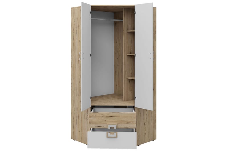 Klacksberg Garderobe 87x87x190 cm - Beige / Hvit - Oppbevaring - Klesoppbevaring - Garderober & garderobesystem - Hjørnegarderobe