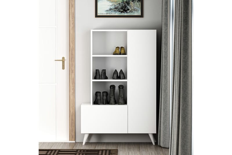 Agostina Skohylle Garderobe 80x121 cm Hvit - Hanah Home - Oppbevaring - Klesoppbevaring - Garderober & garderobesystem - Innredning garderobe - Skohylle garderobe